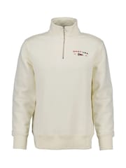 GANT Cream Graphic Half Zip 100% Cotton Sweatshirt - Image 1 of 2