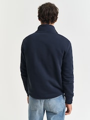 GANT Navy Graphic Half Zip 100% Cotton Sweatshirt - Image 2 of 5