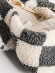 Grey Cosy Checkerboard Borg Baby Pramsuit (0mths-2yrs) - Image 4 of 7
