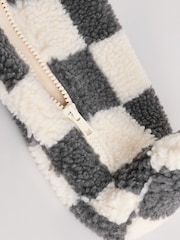 Grey Cosy Checkerboard Borg Baby Pramsuit (0mths-2yrs) - Image 7 of 7