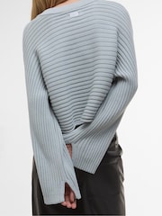 Barbour® International Blue Zola Knitted 100% Cotton Jumper - Image 2 of 7