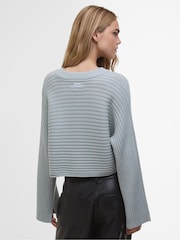 Barbour® International Blue Zola Knitted 100% Cotton Jumper - Image 3 of 7