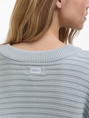 Barbour® International Blue Zola Knitted 100% Cotton Jumper - Image 4 of 7