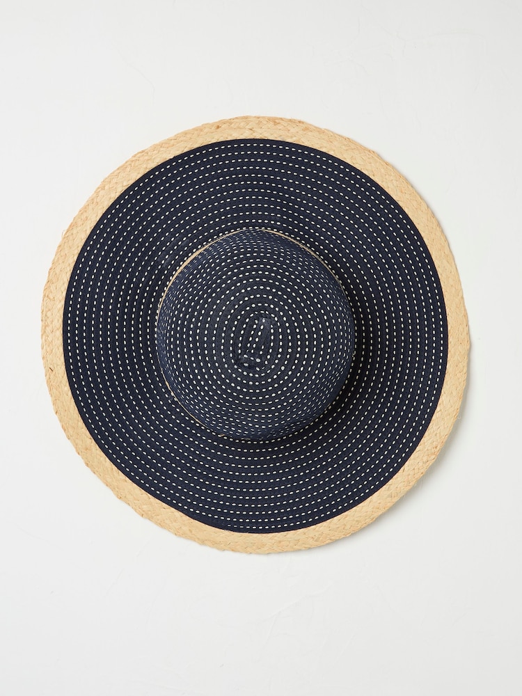 FatFace Navy Ribbon Floppy Sun Hat - Image 2 of 2