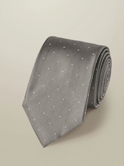 Charles Tyrwhitt Grey Silk Spot Tie - Image 1 of 3