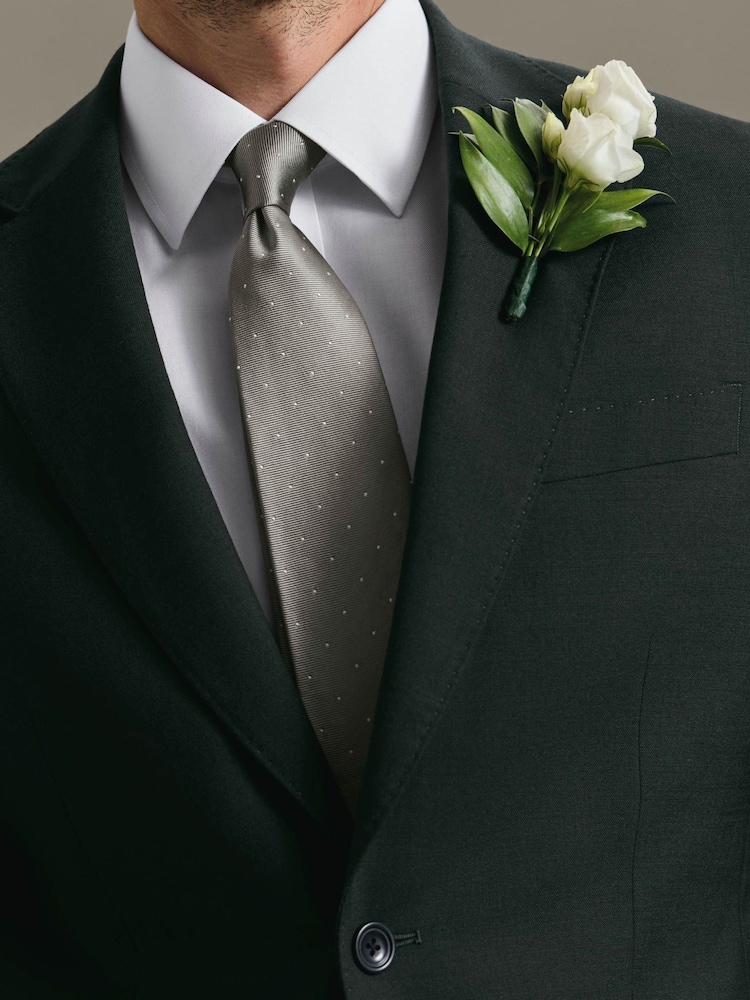 Charles Tyrwhitt Grey Silk Spot Tie - Image 3 of 3 Charles Tyrwhitt Grey Silk Spot Tie - Image 3 of 3