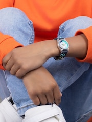 Tikkers Blue Time Teacher 3D Navy Football Silicone Strap Watch - Image 2 of 4