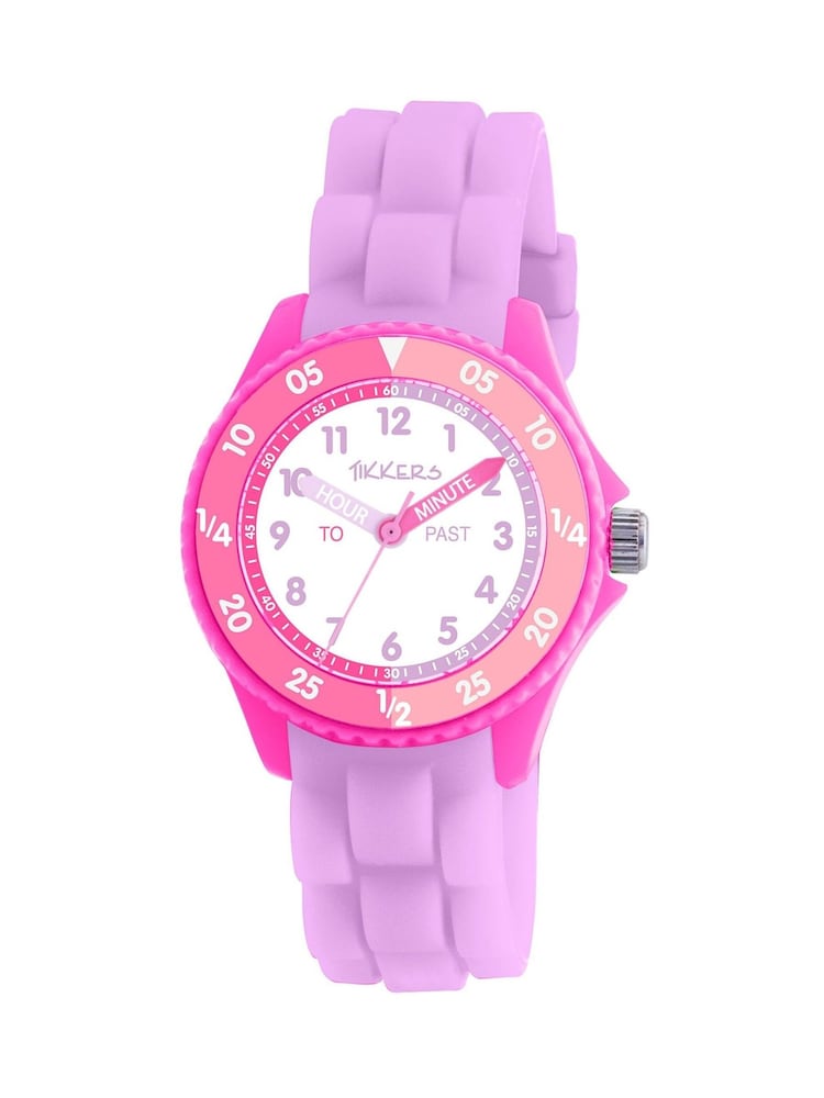 Tikkers Kids Purple Silicone Time Teacher Watch - Image 1 of 4