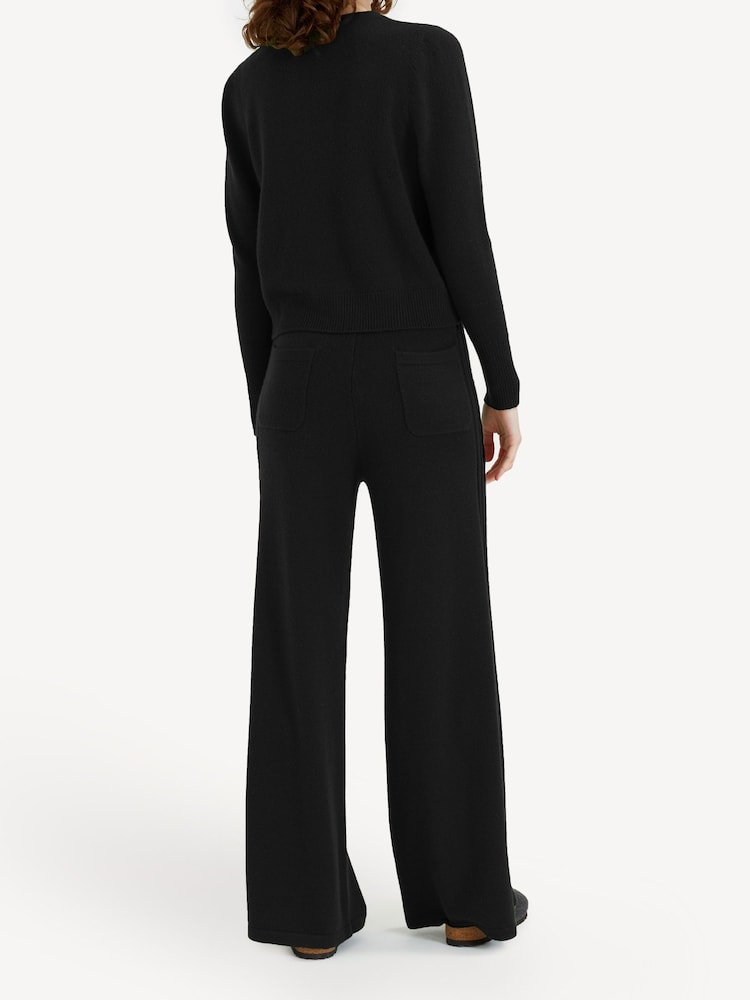 Chinti & Parker Pure Cashmere Crop Black Jumper - Image 2 of 6