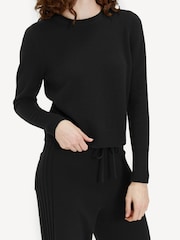 Chinti & Parker Pure Cashmere Crop Black Jumper - Image 3 of 6
