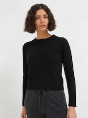 Chinti & Parker Pure Cashmere Crop Black Jumper - Image 4 of 6