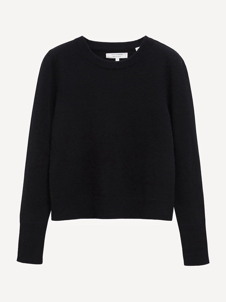Chinti & Parker Pure Cashmere Crop Black Jumper - Image 6 of 6