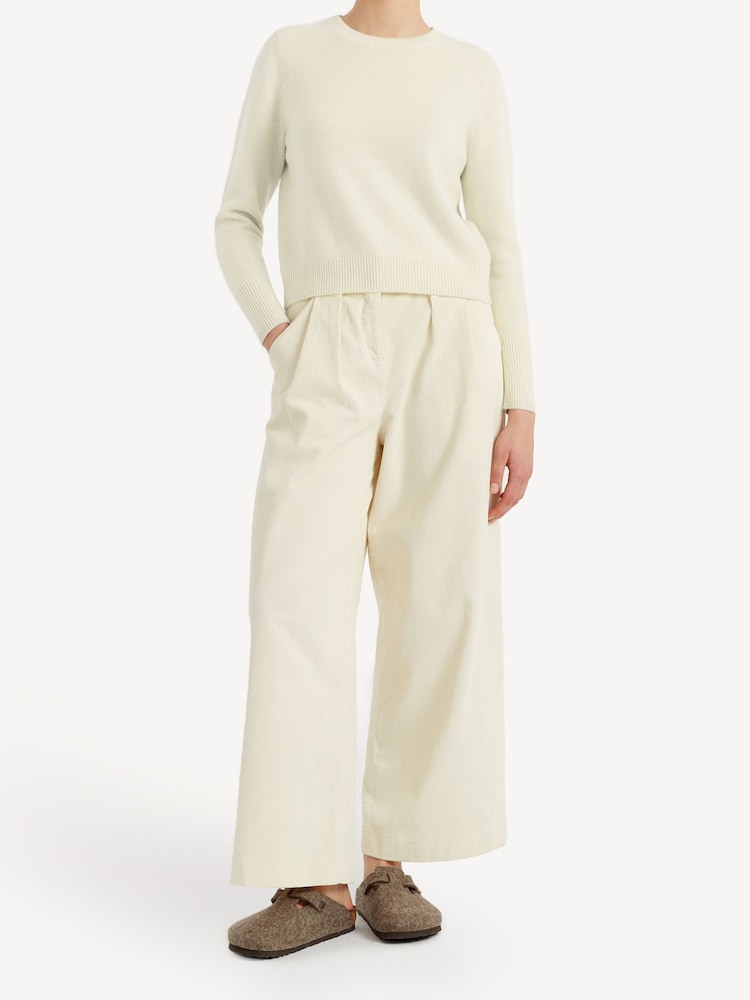 Chinti & Parker Cream Pure Cashmere Crop Jumper - Image 2 of 5