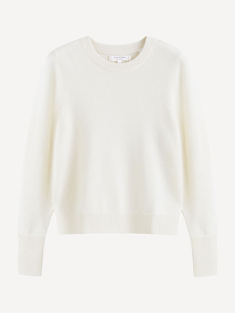 Chinti & Parker Cream Pure Cashmere Crop Jumper - Image 5 of 5