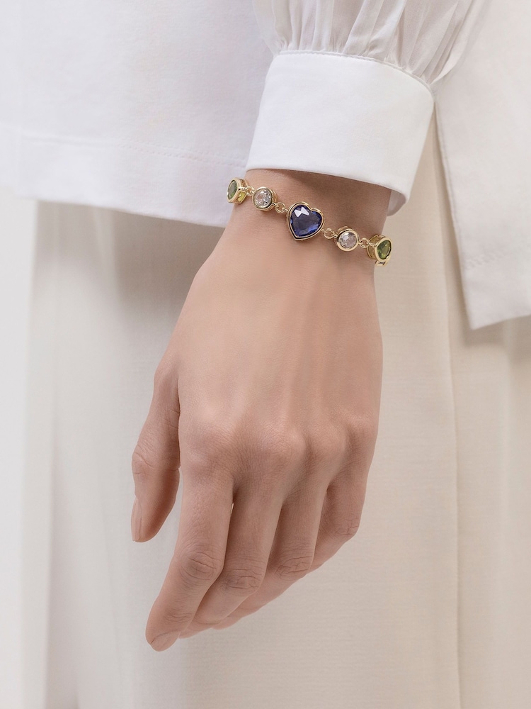 Radley 18ct Gold Plated Coloured Heart Stone Bracelet - Image 2 of 4