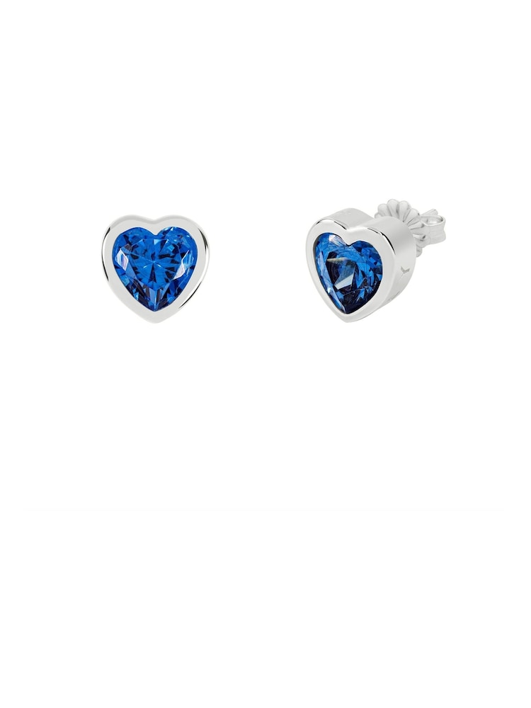 Radley Ladies Sterling Silver Love Blue Stone Heart Stud Earrings - Image 1 of 5