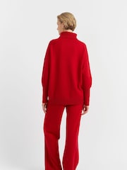 Chinti & Parker Red Pure Cashmere Relaxed Polo Jumper - Image 2 of 3