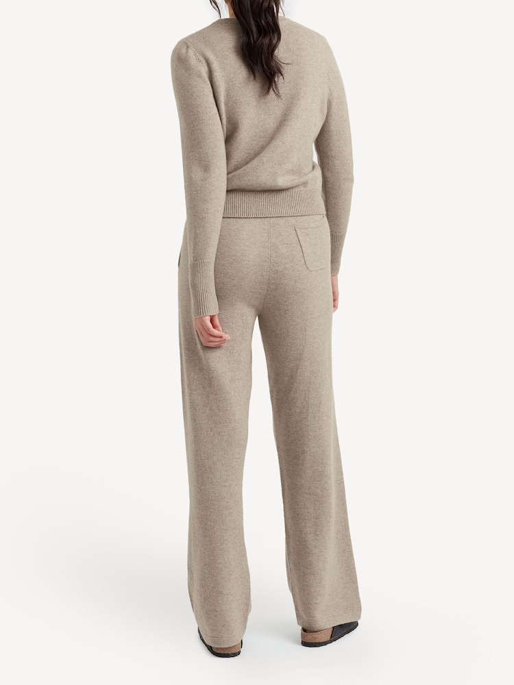 Chinti & Parker Pure Cashmere Wide Leg Nude Joggers - Image 2 of 3