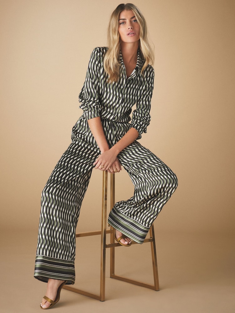 Géo Impression - Pantalon large en satin - Image 1 of 8