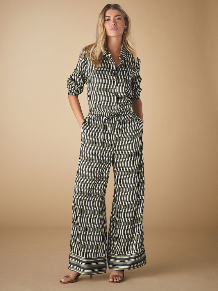 Géo Impression - Pantalon large en satin - Image 2 of 8