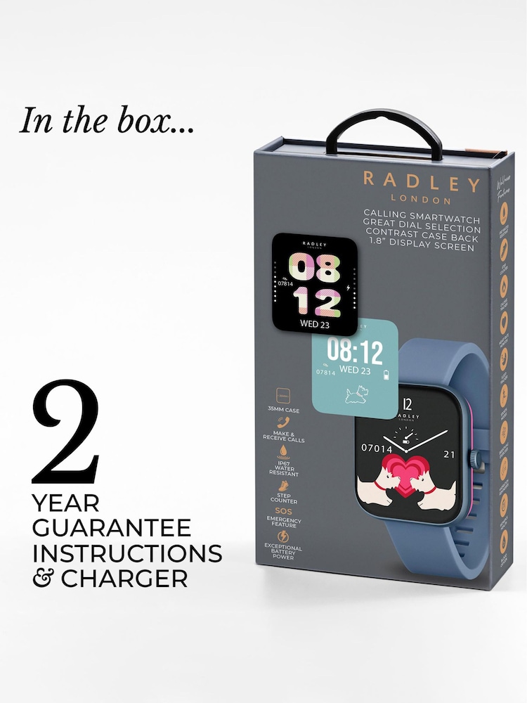 Radley Blue Series 32 Silicone Strap Smart Watch - Image 6 of 6