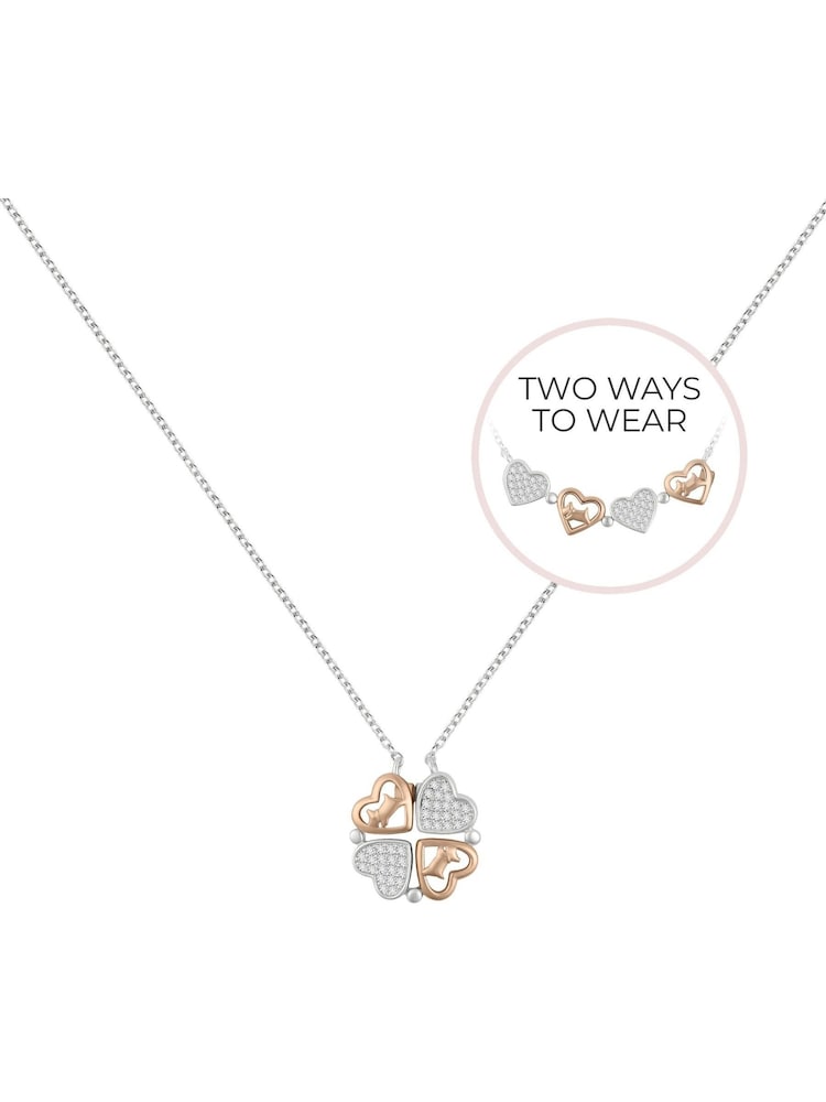 Radley London Sterling Silver 18ct Rose Gold Plated Magnetic Closing Hearts Necklace - Image 1 of 7