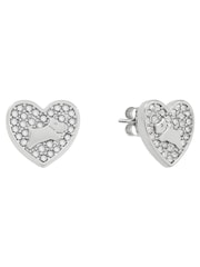 Radley Silver Plated Pavé Stone Heart Earrings - Image 1 of 4