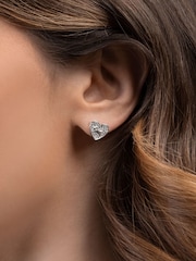 Radley Silver Plated Pavé Stone Heart Earrings - Image 2 of 4