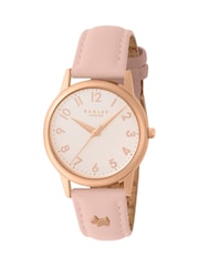 Radley Pink Rose Gold Plated Pink Leather Strap Watch - Image 1 of 4
