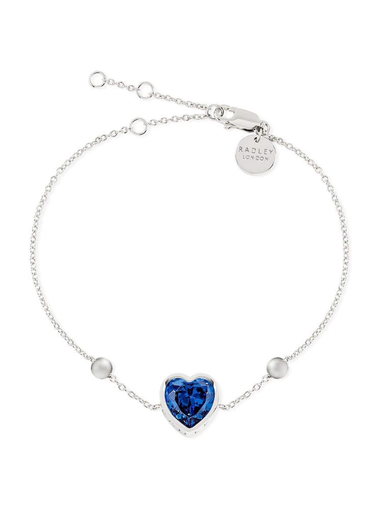 Radley Ladies Sterling Silver Blue Stone Heart Love Bracelet - Image 1 of 4