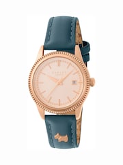 Radley Grey Rose Gold Plated Thundercloud Leather Strap Watch - Image 1 of 4
