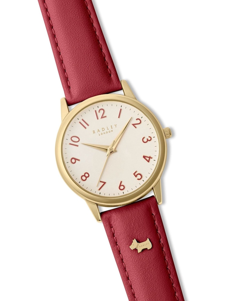 Radley Red Gold Plated Leather Strap Watch - Image 2 of 4