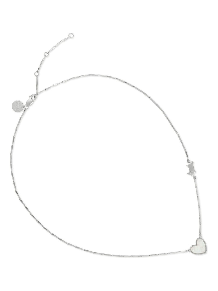 Radley London Sterling Silver Genuine MOP Heart And Jumping Dog Necklace - Image 1 of 6
