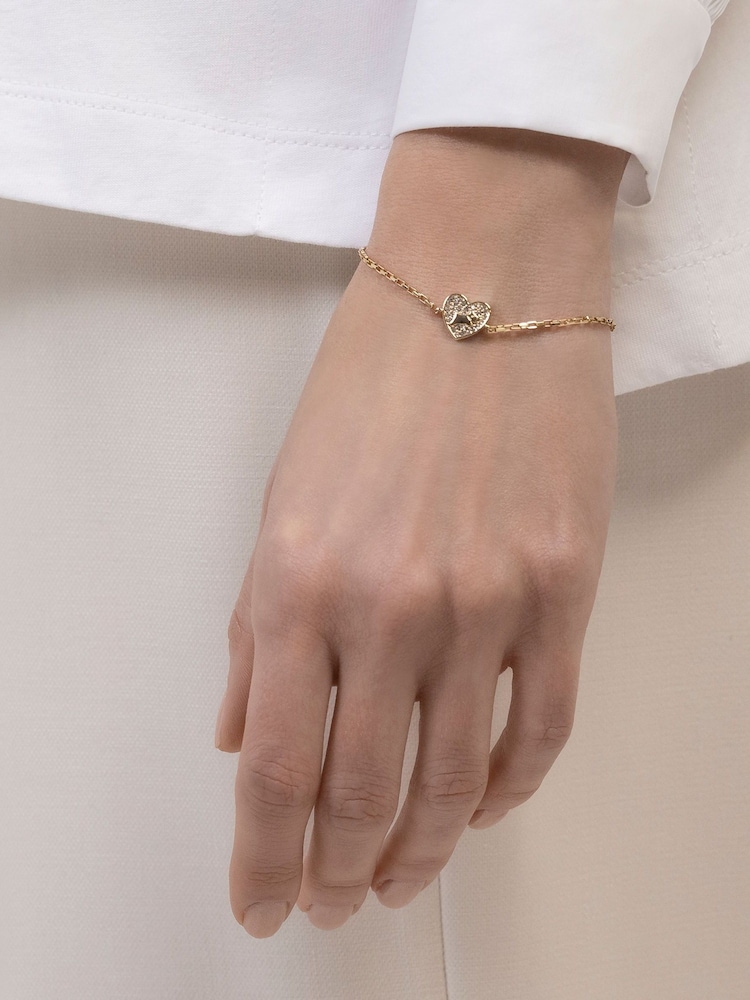 Radley 18ct Gold Plated Pavé Stone Heart Bracelet - Image 3 of 4