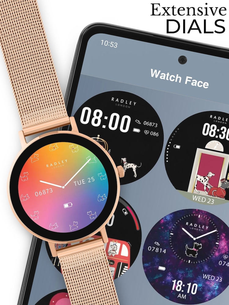 Radley Gold Series 28 Amoled Mesh Watch - Image 7 of 7