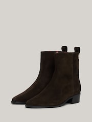 Tommy Hilfiger Low Cowboy Flat Suede Brown Boots - Image 3 of 7