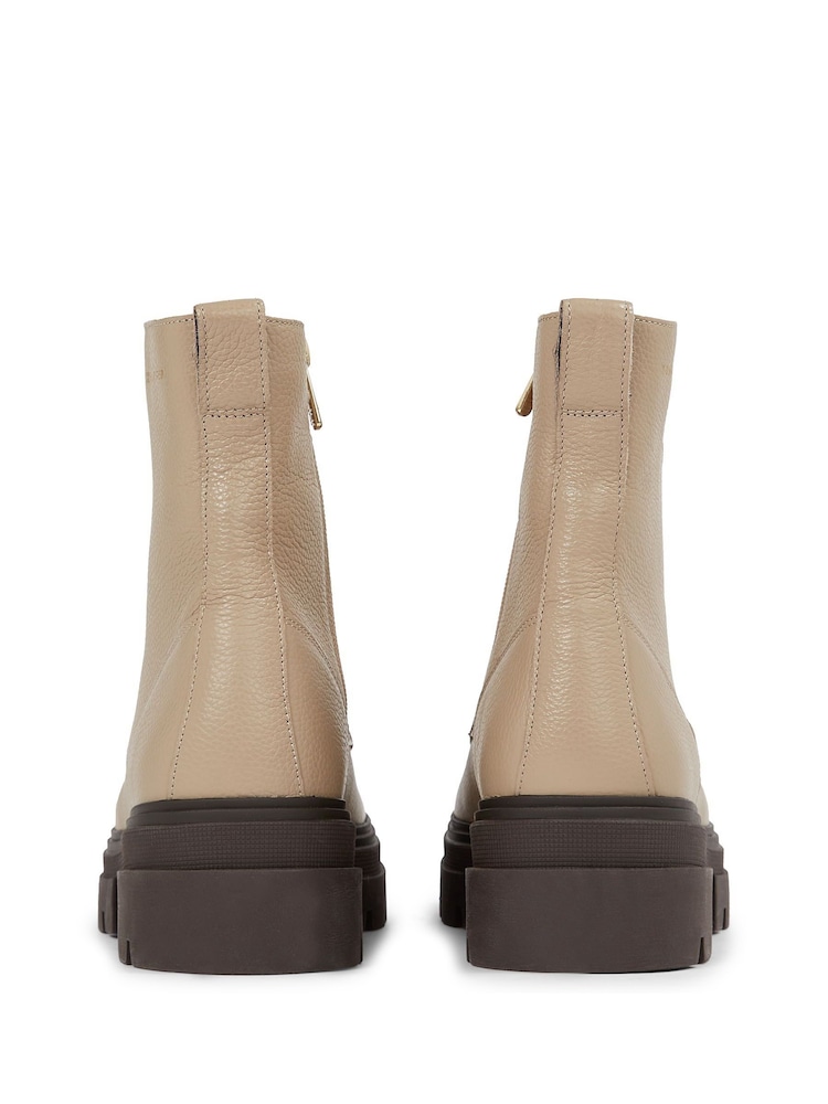 Tommy Hilfiger Bicolour Leather Lace Up Brown Boots - Image 3 of 6