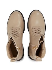 Tommy Hilfiger Bicolour Leather Lace Up Brown Boots - Image 6 of 6