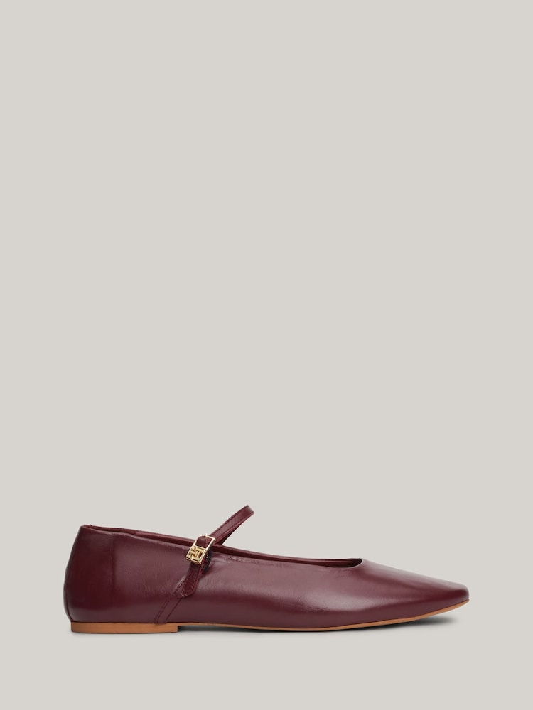 Tommy Hilfiger Red Tommy Hilfiger Maryjane Leather Black Ballerinas - Image 1 of 7