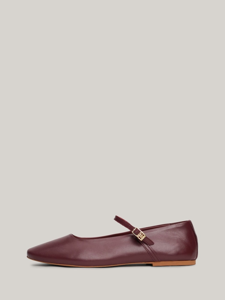 Tommy Hilfiger Red Tommy Hilfiger Maryjane Leather Black Ballerinas - Image 2 of 7