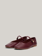Tommy Hilfiger Red Tommy Hilfiger Maryjane Leather Black Ballerinas - Image 4 of 7