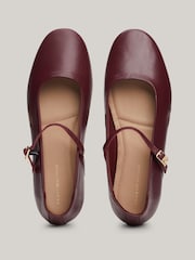 Tommy Hilfiger Red Tommy Hilfiger Maryjane Leather Black Ballerinas - Image 6 of 7