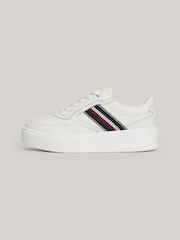Tommy Hilfiger Cream črtast; progast Platform Trainers - Slika 2 iz 7