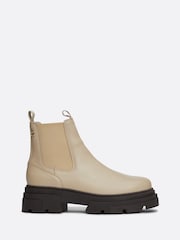Tommy Hilfiger Nude Tommy Hilfiger Combat Leather Low Chelsea Nude Boots - Image 2 of 11