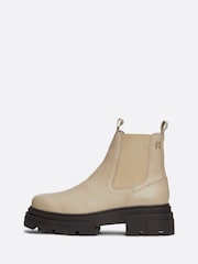 Tommy Hilfiger Nude Tommy Hilfiger Combat Leather Low Chelsea Nude Boots - Image 3 of 11