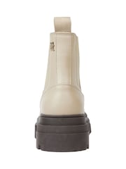 Tommy Hilfiger Nude Tommy Hilfiger Combat Leather Low Chelsea Nude Boots - Image 7 of 11