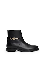 Tommy Hilfiger Chain Leather Low Black Boots - Image 1 of 7