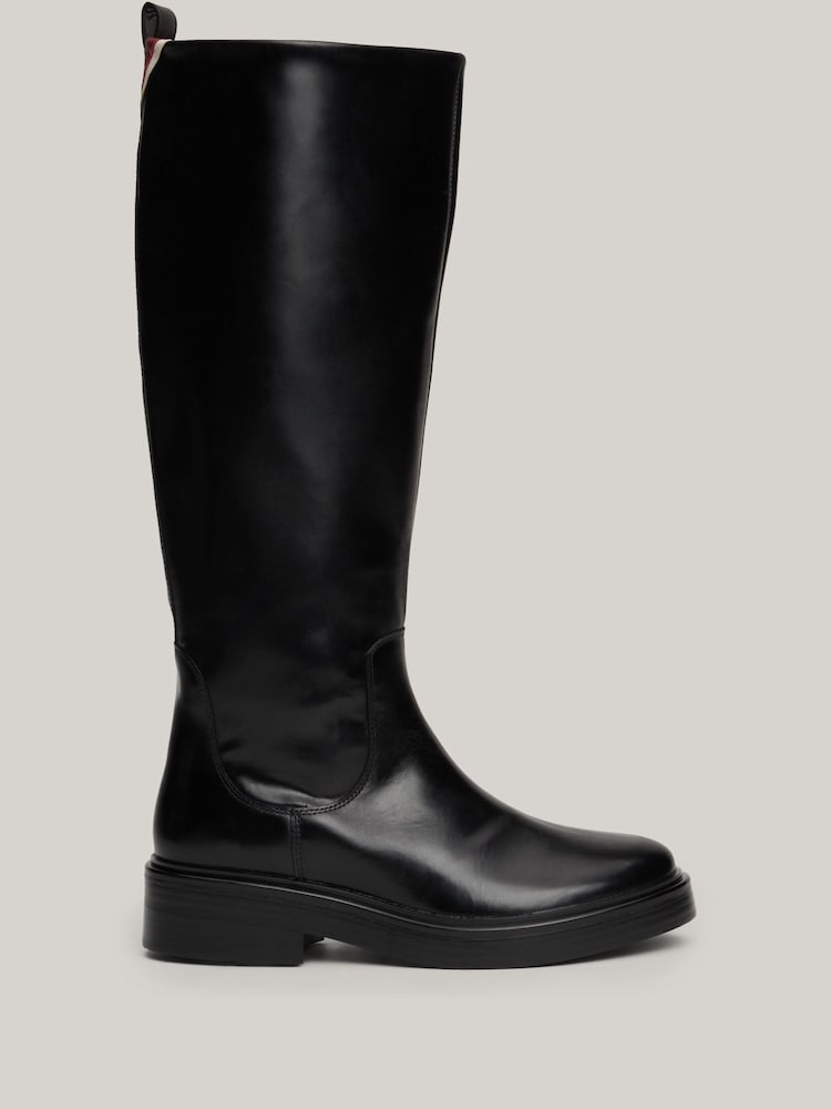 Tommy Hilfiger Premium Leather Long Black Boots - Image 1 of 7