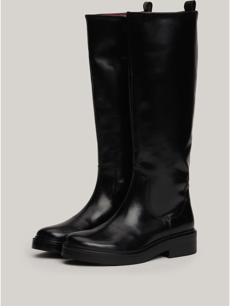 Tommy Hilfiger Premium Leather Long Black Boots - Image 6 of 7