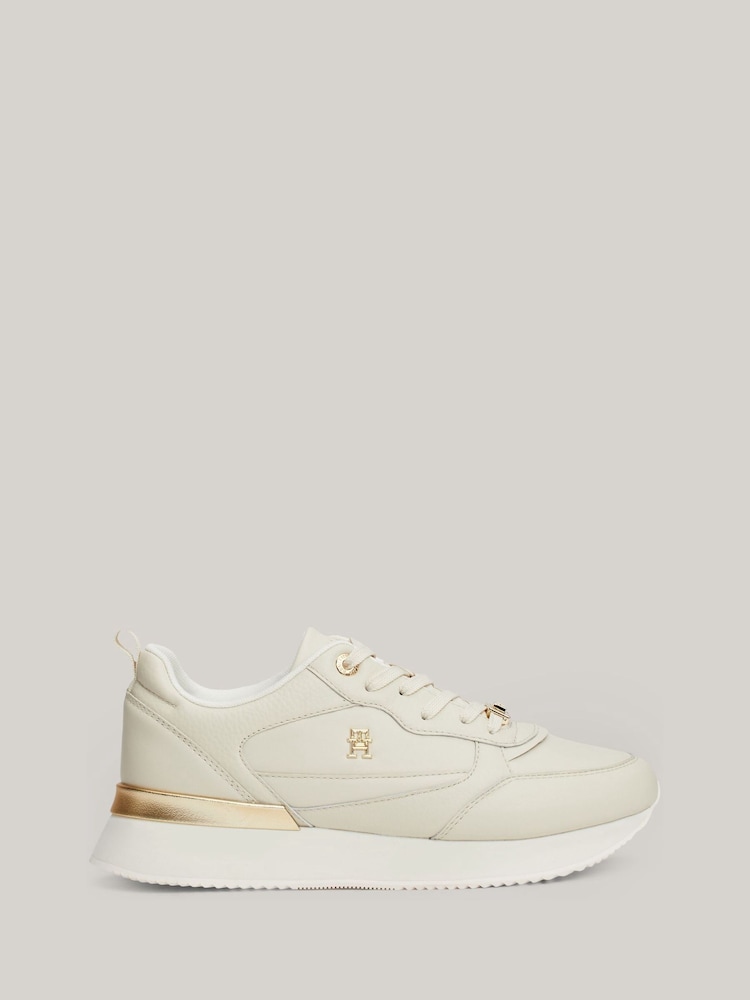 Tommy Hilfiger Natural Tommy Hilfiger Natural Feminine Runner Trainers - Image 1 of 8